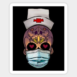 Love Nurse Skull Magnet